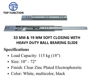 รางลิ้นชักแบบปิดนุ่มนวลขนาด 51 มม. และ 19 มม. พร้อมลูกปืนแบบ Heavy Duty - Product Image 2