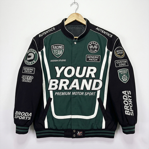 ขายส่งเสื้อแจ็คเก็ตแข่งรถผ้าฝ้าย 100% คุณภาพสูงแบบกำหนดเองรุ่นใหม่ปี 2026 สินค้าขายดีสำหรับผู้ชาย ราคาถูก - Product Image 6