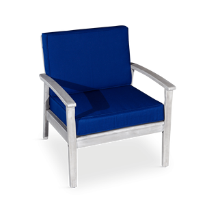 โซฟาในสวนยูคาลิปตัสสีเทาเงินแบบนั่งลึกพร้อมเบาะรองนั่งสีกรมท่า - Product Image 4