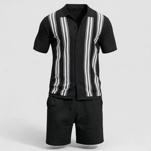 2026 Wholesale Summer Men's Casual Shorts <b>Set</b> Plain Color Solid 100% Cotton Jersey Quick Dry Knitted Customized Logo <b>Twin</b> <b>Set</b> - Product Image 4