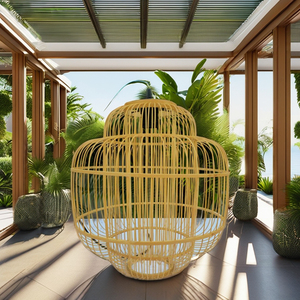 Pantalla de Lámpara Redonda de Bambú Tejido Ecológica - Decoración Sostenible para Hogares, Restaurantes, Hoteles y Resorts - Product Image 6