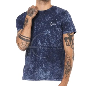 Venta al por mayor clásico 100% algodón O cuello lavado ácido camiseta personalizada Casual lavado ácido camiseta logotipo personalizado ropa de calle - Product Image 1