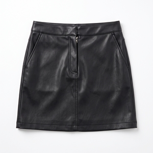 Jupe mini en similicuir pour femme, style décontracté et audacieux, en cuir PU, fabrication OEM ODM, vente en gros, logo personnalisé, faible MOQ - Product Image 3