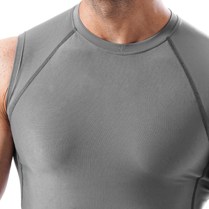 Camiseta sin mangas deportiva de algodón de alta calidad para hombre, 230g, con bajo curvo, ideal para verano, venta al por mayor - Product Image 6