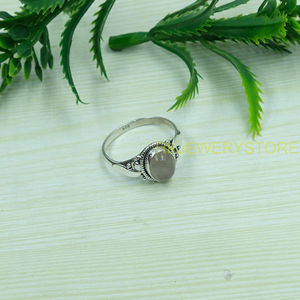 Bague en quartz rose naturel, bague en argent sterling 925, bague au design artisanal, bagues de fiançailles et de mariage pour femmes, cadeau en quartz rose - Product Image 2