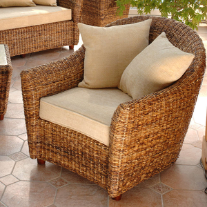 Rattan <b>Garden</b> <b>Chair</b> Coastal Style Outdoor Furniture Durable Tapered Leg Arm <b>Chair</b> for Living Room or Home Office - Product Image 5