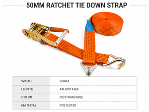Sangle à cliquet de 50 mm, 3000 kg, en polyester haute résistance pour la logistique et la sécurisation des marchandises – Solution de fixation de fret – Fournisseur OEM - Product Image 3