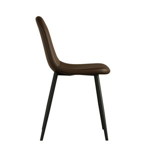 Set di 4 Sedie da Pranzo in Stile Moderno con Sedili Imbottiti in Pelle e Gambe in Metallo Nero - Product Image 6