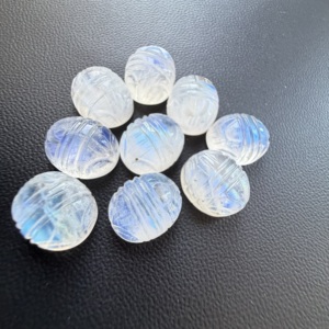Pierres de lune arc-en-ciel blanches naturelles TFH, taillées pour la création de bijoux, forme ovale 12x10 MM, possibilité de créer plusieurs tailles. - Product Image 5