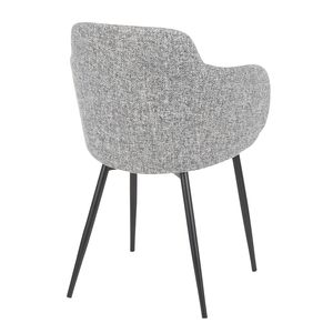Sedia da Pranzo Boyne in Metallo Nero Industriale e Tessuto Grigio Effetto Rumore - Product Image 3