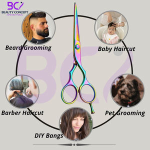 Tijeras de peluquería multicolor de 5.5 pulgadas para mujeres y hombres, tijeras de barbero para cortar el cabello. - Product Image 4