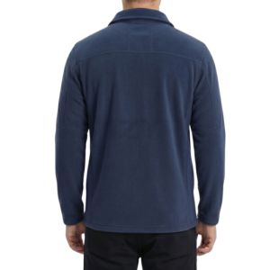 Chaqueta de Forro Polar Azul Índigo Oscuro con Botones, Tipo Camisa, Cuello Clásico Delantero, Bolsillos Simétricos en el Pecho - Product Image 2