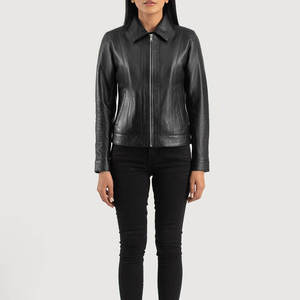 Chaqueta de Motocicleta para Mujer PIHA SPORTS, de Cuero Vacuno Genuino, Resistente al Viento, Manga Larga, Cuello Camisero, Cierre de Cremallera, para Invierno - Product Image 1
