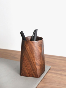 Organiseurs de bureau modernes carrés de qualité export indienne pure, porte-stylos en bois sur mesure, écologiques - Product Image 6