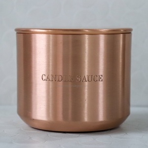Customized Handmade Copper Candle Container Metal Votive Vessels Jars with Lid for Home Decoration Scented Candle Container - Product Image 2