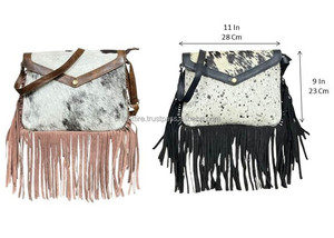 Nuevo Bolso de Mano de Cuero Vacuno con Pelo de Alta Calidad, Diseño de Lujo, Tendencia de Moda para Mujer, Bolso Bandolera de Cuero Genuino - Product Image 2