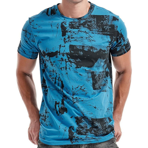 เสื้อยืดแขนสั้นผู้ชาย ลายมัดย้อม คอกลม ทรงลำลอง ผ้าถัก ลายหลากสี - Product Image 3