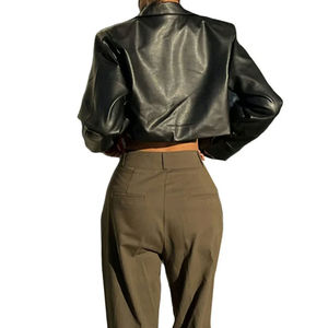Chaqueta de Cuero Sintético para Mujer al por Mayor, Chaqueta de Cuero PU de Moda para Mujer, Chaqueta de Cuero Transpirable de Alta Calidad - Product Image 2