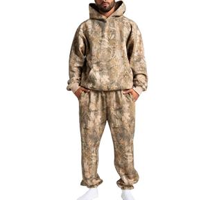 ชุดวอร์มผ้าฝ้าย100% ลายพรางแบบสวมหัวทรงโอเวอร์ไซส์สำหรับผู้ชายเนื้อผ้าหนาระบายอากาศได้ตามต้องการ - Product Image 1