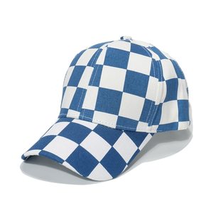 Gorras de Béisbol Personalizadas de 6 Paneles, 100% Algodón Twill, con Hebilla Ajustable de Cobre Dorado, Gorras Deportivas de Golf con Diseño a Cuadros Impreso - Product Image 3