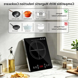 With child lock Induction Cooktop Single Burner 1800W Touch Control Stainless Steel Housing Toughened Panel Countertop <b>Stove</b> - Product Image 1