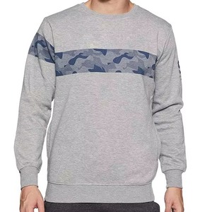 Sudadera de Cuello Redondo Gris para Hombre con Estampado de Camuflaje, Corte Regular, Tejida, 100% Algodón, Ropa Casual de Otoño, 350GSM - Product Image 1
