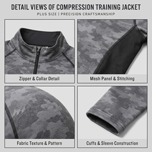 Customized Stand Collar Training <b>Jacket</b> Camo Printed Compression <b>Jacket</b> Long Sleeve Yoga Wear Zipper <b>Women</b> Gym Workout <b>Jackets</b> - Product Image 6