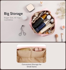 Genuine Leather Wholesale Accessories Organizer Travel Pouch Beauty Zipper Cosmetic Bags Women's Makeup Bag Men's <b>Toiletry</b> Bag - Product Image 4