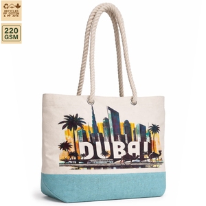 กระเป๋าผ้าแคนวาสเคลือบลามิเนต 220 GSM สำหรับชายหาด ขนาด 47x38x15 ซม. รับทำโลโก้ตามสั่ง ขายส่ง OEM แบรนด์ส่วนตัว รุ่น SNC121 - Product Image 2
