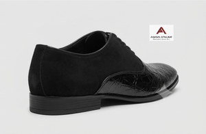 <b>Men's</b> Black <b>Patent</b> Oxford Dress <b>Shoes</b> Breathable Elegant Pointed Toe Lace-Up Closure Classic Solid Color Formal Business Wedding - Product Image 4