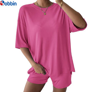 Conjunto de Verano de Dos Piezas, Camiseta y Pantalones Cortos a Juego, con Logotipo Personalizado, en Algodón, Tendencia de Verano - Product Image 3