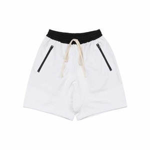 Shorts de baseball noirs pour hommes avec taille élastique, cordon de serrage et poches zippées, vêtements de sport légers pour l'entraînement - Product Image 6