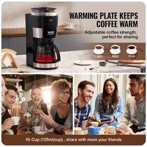 Macchina da caffè elettrica a goccia da 10 tazze con controllo della resistenza a 3 infuschi - Product Image 5