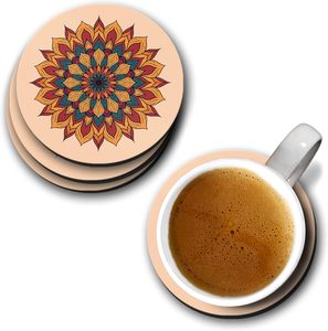Traditional Mandala MDF Wood <b>Coasters</b> for Tea Coffee Cups <b>Table</b> Decor <b>Coaster</b> - Product Image 6