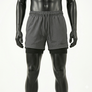 Pantalones Cortos Deportivos 2 en 1 con Forro Interior de Compresión para Hombre, Personalizados con Marca Privada, para Gimnasio, Running y Entrenamiento, OEM, ODM, Venta al Por Mayor - Product Image 2