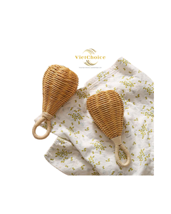 Nouvelles hochets pour bébés, jouets musicaux en rotin tressé à la main, avec un design en forme de poire scintillant, pour apaiser et divertir les enfants, cadeau - Product Image 6