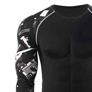 Breathable Camo Rashguard for Men Long Sleeve Surf Rash Guard <b>Wetsuit</b> Top with Spandex/Polyester Material - Product Image 3