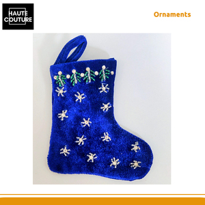 Fabriqué en Inde, chaussettes brodées à la main, ornements suspendus festifs en velours perlé pour la décoration de la maison à un prix excellent - Product Image 6