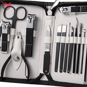 5 in 1 Stainless Steel <b>Professional</b> Pedicure <b>Kit</b> with <b>Nail</b> Scissors & Clippers Luxurious Black Leather Case - Product Image 3