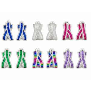Premium Multicolor <b>Crystal</b> Bow <b>Earrings</b> Baguette Cut CZ Stone <b>Stud</b> <b>Earrings</b> for Wedding Party Gift Jewelry - Product Image 6