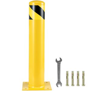 Barriera di Sicurezza in Acciaio Verniciato a Polvere Giallo 24''x4,5'', Diametro Esterno 4 1/2'', Altezza 24'', Spedizione Gratuita per Applicazioni Stradali - Product Image 1