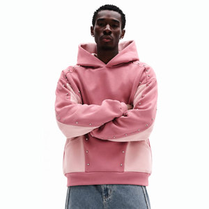 Ensemble de sweat-shirts pour homme OEM, 80% coton, 20% polyester, manches longues, imprimé, sweat-shirts oversize, couleur rose, sweat-shirts à capuche - Product Image 5