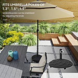 Base per Ombrellone da Esterno Rotonda in Resina Rinforzata da 44 Libbre con Ruote, Supporto per Ombrellone da 1.3"/1.5"/1.9" - Categoria Prodotti: Cappotti da Donna - Product Image 4
