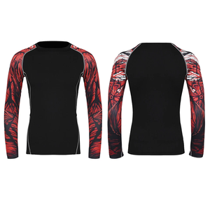 Camiseta de Compresión de Manga Larga para Hombre, Diseño Sublimado, Secado Rápido, Color Rojo y Negro - Product Image 2