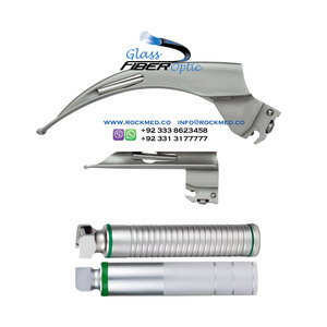 Instrumentos ENT: Laringoscopio reutilizable con conexión verde, hojas OPTIMA MACINTOSH de fibra óptica, calidad premium - Product Image 3