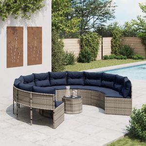Canapé de patio bleu marine et gris, un élément élégant pour votre collection de meubles d'extérieur - Product Image 1
