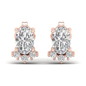 Boucles d'oreilles clous REYES en argent sterling 925 avec diamant de laboratoire CVD HPHT de 0,81 carat taille ovale, design classique, fermoir à vis, bijoux fins - Product Image 2