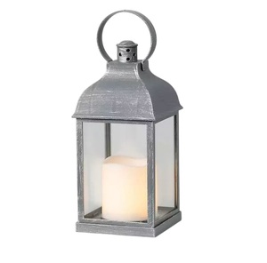 Lámpara decorativa clásica y elegante de metal y vidrio con forma rectangular, hecha de metal duradero para uso en interiores y exteriores. - Product Image 6