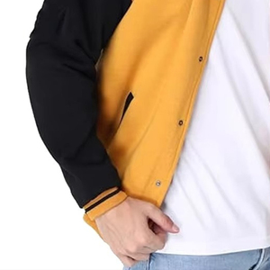 Custom Canvas Varsity <b>Jacket</b> with Wool Body & <b>Genuine</b> <b>Leather</b> Sleeves | Breathable Winter Bomber <b>Jacket</b> for <b>Men</b> - Product Image 5