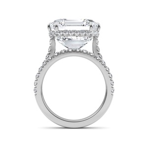 Impresionante Anillo de Compromiso de Oro Rosa de 10K con Diamantes Redondos y Asscher Creados en Laboratorio, 13.04 CTW - Product Image 4